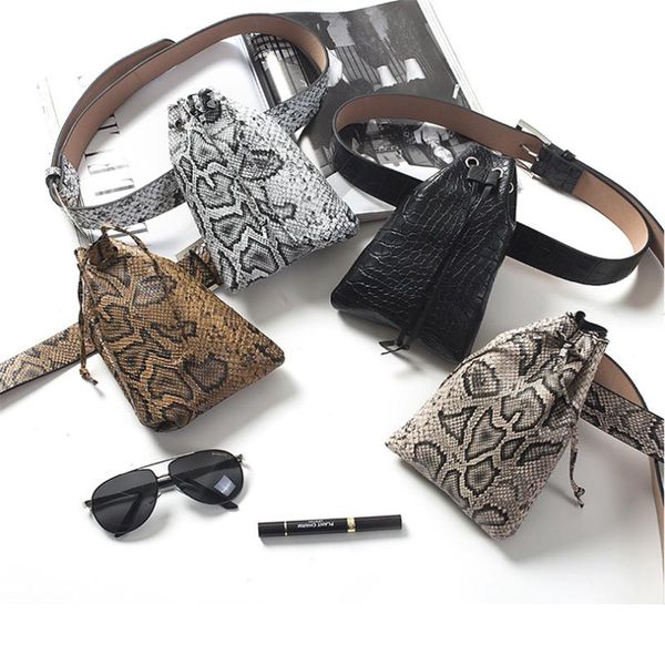 

waist bags snakeskin bag belt ladies carved buckle chain decorated crossbody