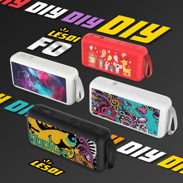 Altoparlanti Bluetooth f0 graffiti creativi dipinti mini carta fm logo regalo altoparlante wireless 6 colori