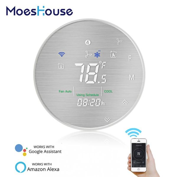 

smart home control wifi heat pump 24v thermostat temperature controller life/tuya app remote control,works with alexa google