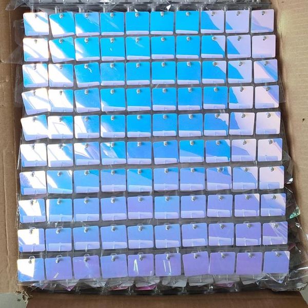

party decoration 50pcs 30cm*30cm blue sequins transparent/white background board for wedding backdrops plate wind active 3d sequin wall pane