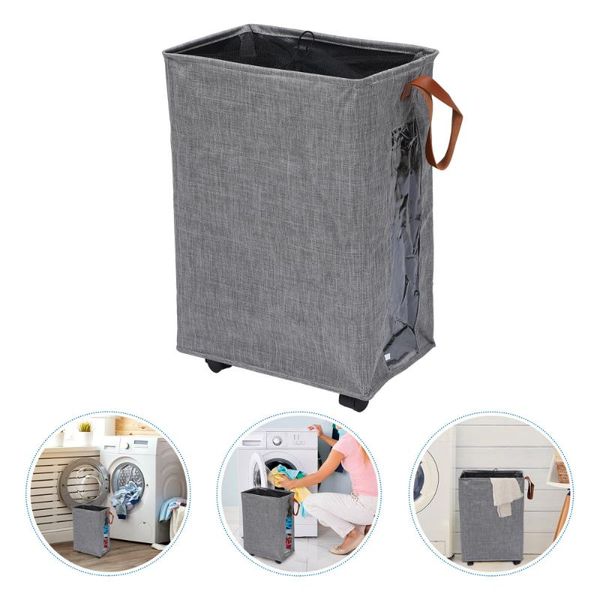 

laundry storage & organization hamper collapsible foldable basket bag with wheels