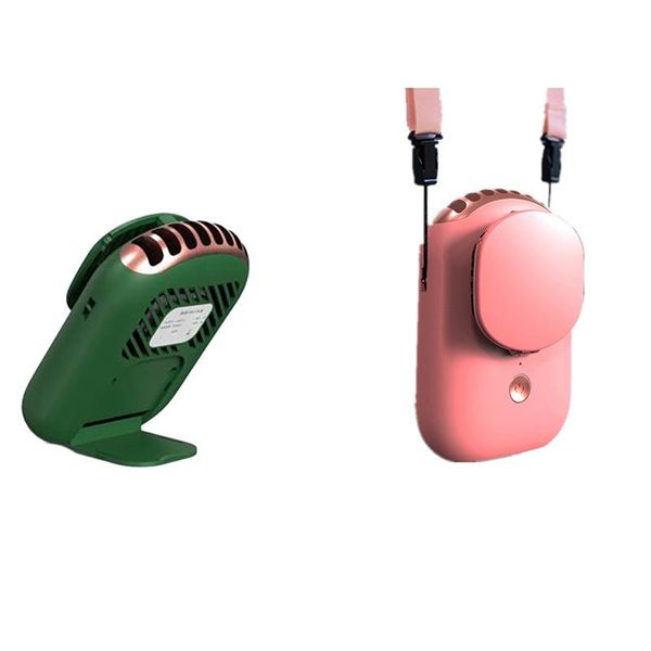 

makeup mirror hanging neck leafless fan usb charging handheld mini deskdormitory small silent electric fans