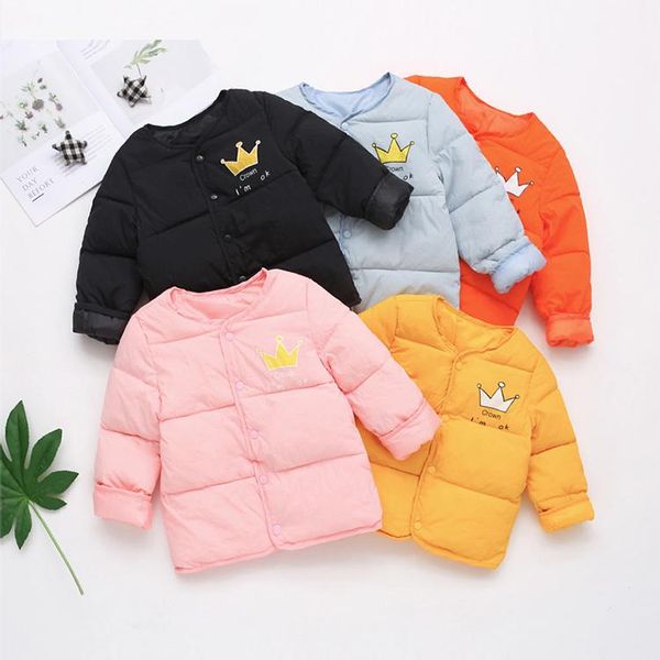 

coat drop children autumn winter cartton crown coats long sleeve down cotton baby lightweight warm jacket ae00033, Blue;gray