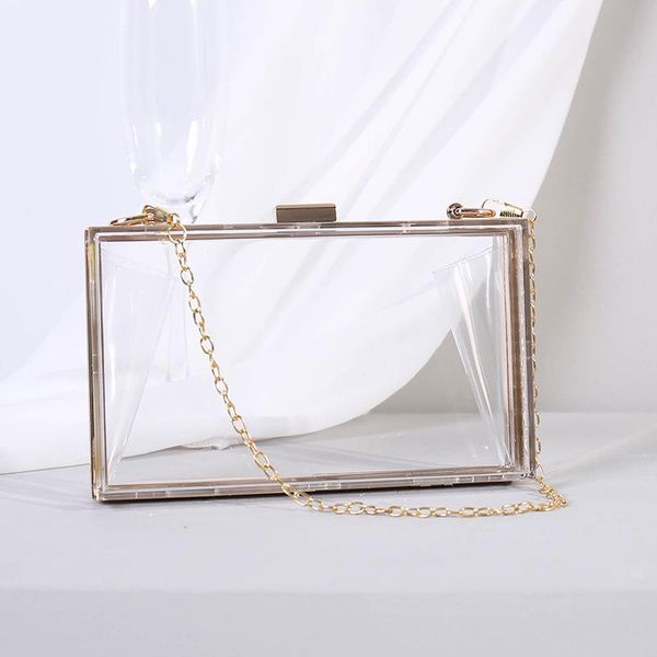 

evening bags handbags for women acrylic clear purse transparent crossbody through clutch chain shoulder bag