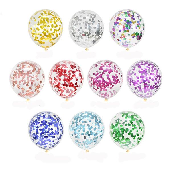 

party decoration 5/10/20pcs glitter confetti balloon 12 inch transparent balloons for decor wedding birthday baby shower air balls