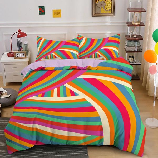

colorful rainbow abstract bedding set  duvet cover for children dream comforter covers sets with pillowcase