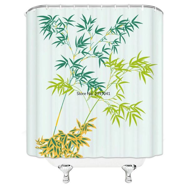 

shower curtains unique design blue clear sea water stone green tree pattern hanging curtain waterproof mildew polyester fabric home