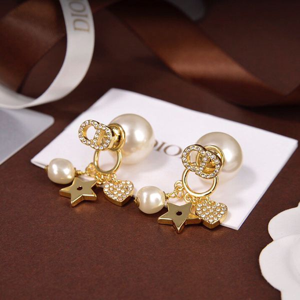 

70% off outlet online 2021 new letter female net red back hanging tassel love earrings, Silver