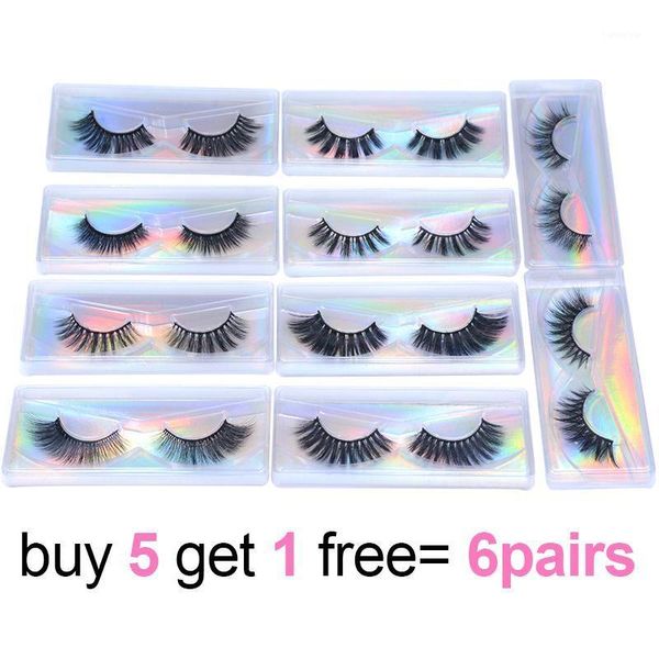 

natural false eyelash fluffy soft volume long cross eye lash extension cruelty cilia bundle sale1