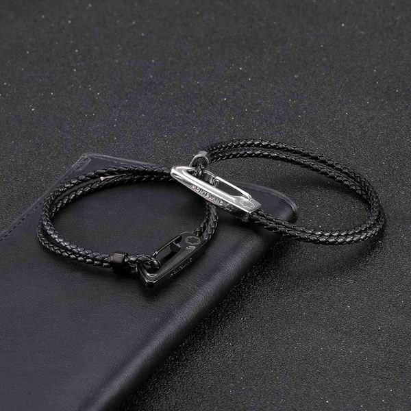 

trendy stainless steel geunine braided leather bracelets wristband bangle fashion men jewelry gift, Golden;silver