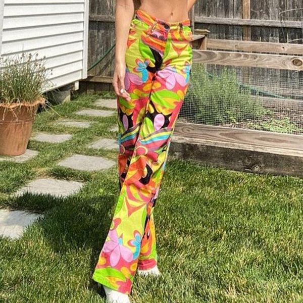 

running pants y2k high waist casual vintage printing contrast loose harajuku street women pattern trousers design, Black;blue