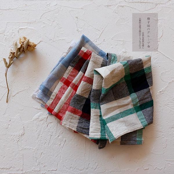 

table napkin tea towel color plaid cotton and linen blended 60x40cm