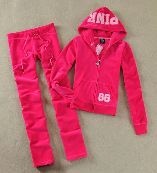 

spring / fall pink women's brand velvet fabric tracksuits velour women tracksuit hoodies and pants size s - xlthe female suit, Gray