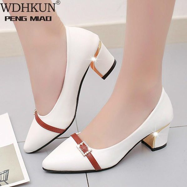 

dress shoes wdhkun 2021 summer office women pumps high heels party simple pointed shallow woman 236, Black