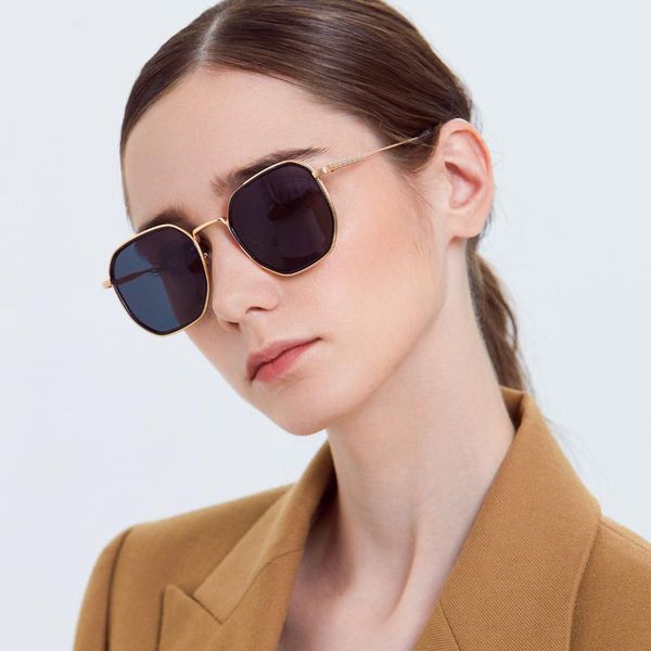 

square sunglasses men's semi metal frame retro women's glasses, White;black