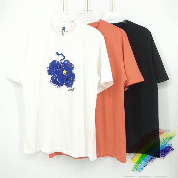 

t shirts ader error bluessom t-shirts men women quality blue printed adererror needlework embroidery tee, White;black