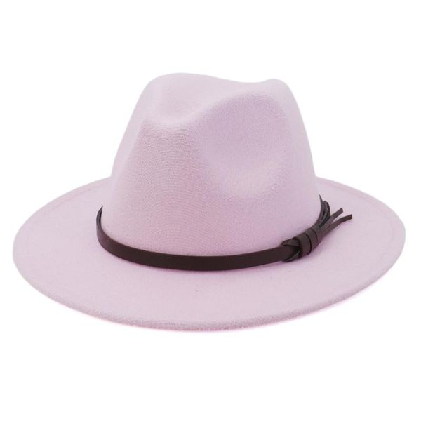 

wide brim hats british style cap autumn and winter elegant belt decoration woolen cloth jazz hat man women fishion big top, Blue;gray