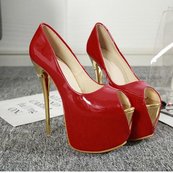 

club super high heels fine low-cut waterproof fish large-size shoes sandals, Black