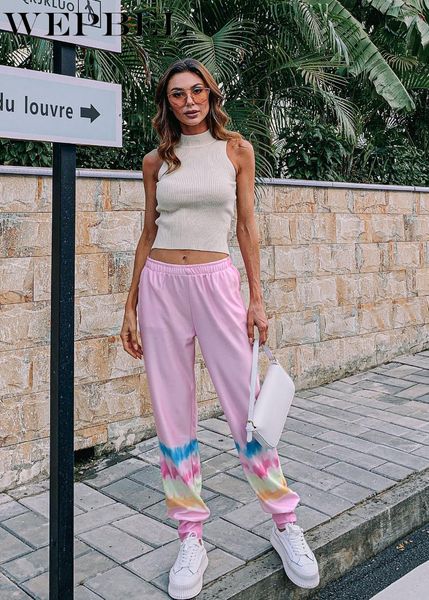 

women's elastic high waist all-matching pocket full length harem pants autumn printed loose casual & capris, Black;white