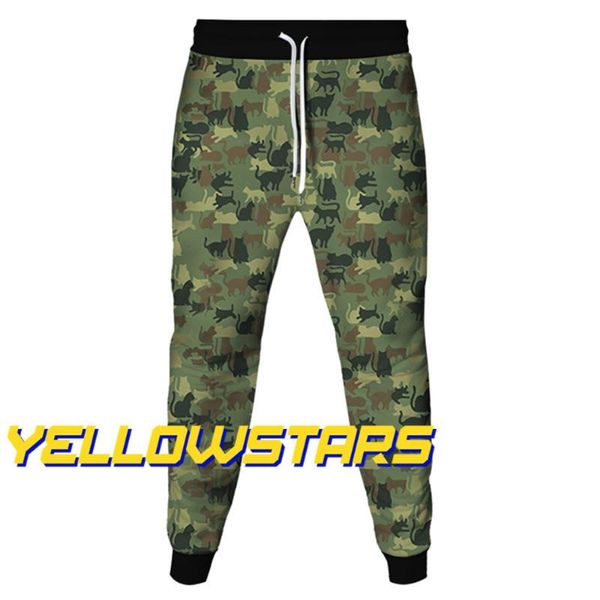 

men's pants fashion green camouflage outdoor casual sports, Black