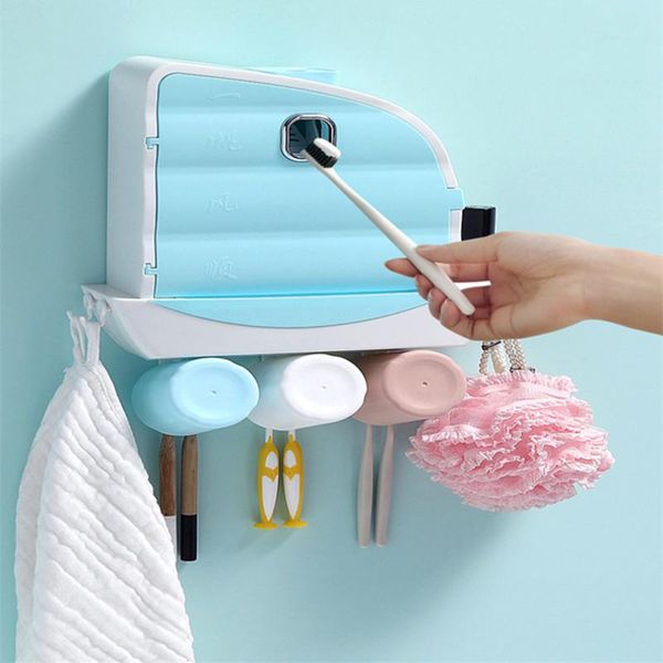 

toothbrush holders creative holder high capacity storage cosmetic bathroom accessories automatic convenient home toothpaste dispenser