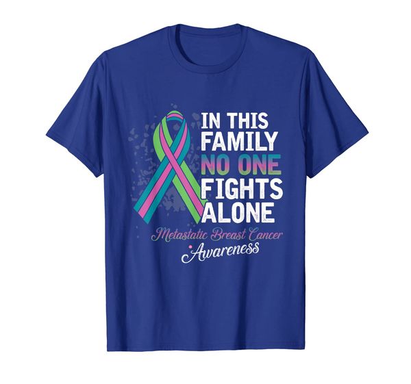 

in this family no one fights alone shirt metastatic breast, White;black