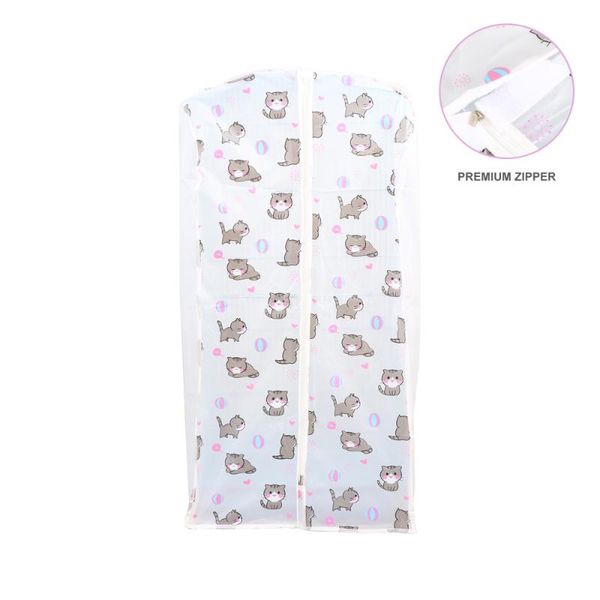

clothing & wardrobe storage 1pc hanging type clothes cover lovely cat printed dust bag household protectors 3d stora