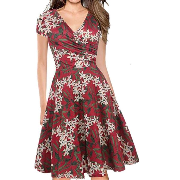 

women's cross v-neck sleeve fashion casual print dress, Black;gray