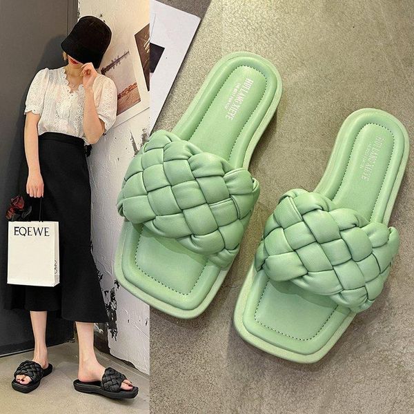 

slippers xixiyipin fashion pu weave cross slides for women 2021 summer indoor outdoor platform woman shoes flip flops solid, Black