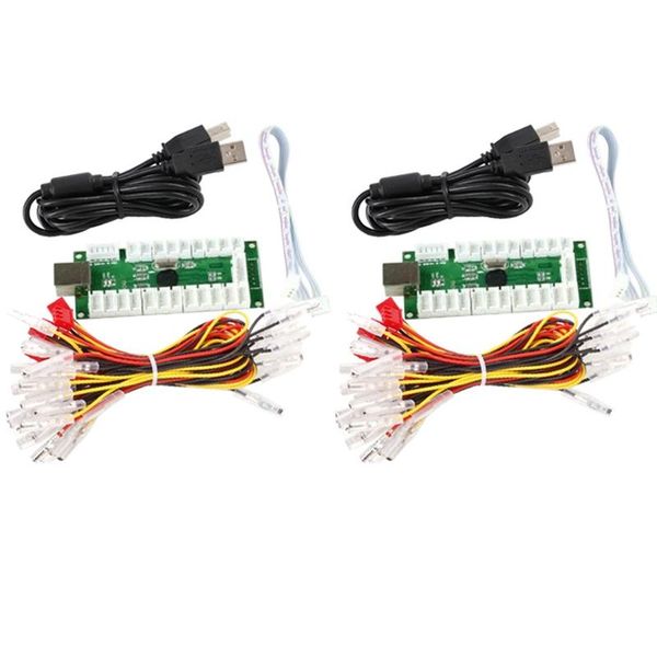 

hubs usb encoder diy arcade kit 2x players joystick chip pc control board for kof street fighter game