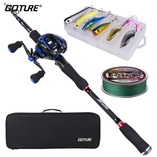 

rod reel combo goture spinning /casting fishing with set line lure bag tackle