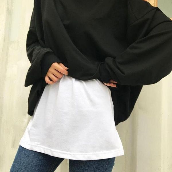 

fashion women shirts extend adjustable splitting fake blouse sweater tail hem plus size dress underskirt slips accessories women's slee, Black;red