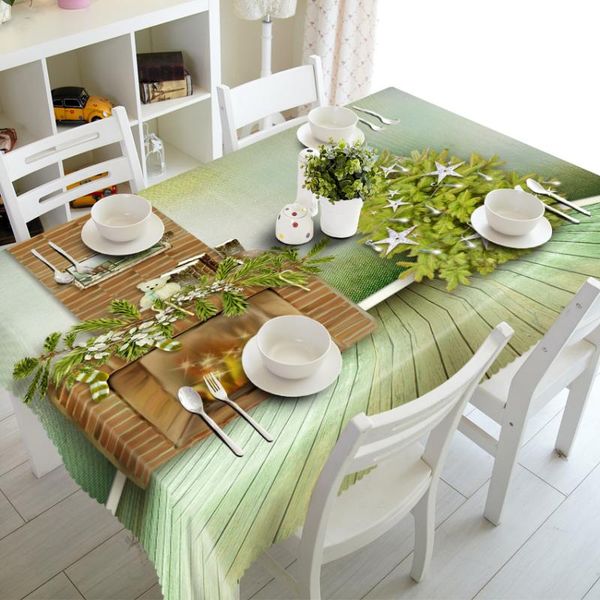 

custom 3d tablecloth fresh potted dustproof thick polyester cotton wedding el party long table cloth home textile