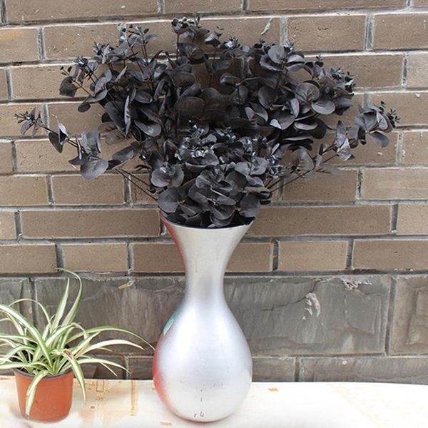 

decorative flowers & wreaths black artificial flower eucalyptus leaves plants wall lifelike