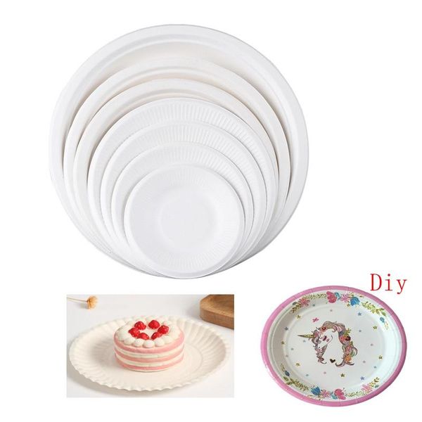 

disposable dinnerware 50pcs large size environmental party paper tray children's handmade diy art painting plate for home el kitchen