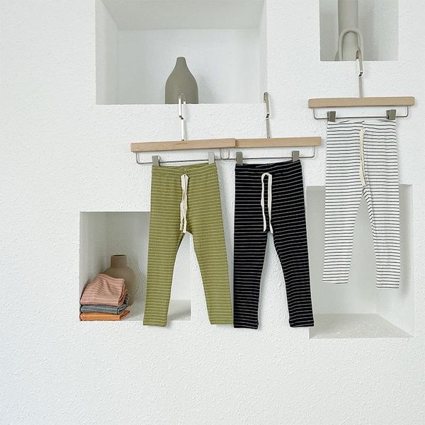 

spring style pit striped leggings elasticity and no deformation, Blue