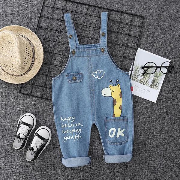 

baby overalls boys denim pants infant trousers spring autumn loosen kids for 1-6 year children's soft jumpsuits, Blue