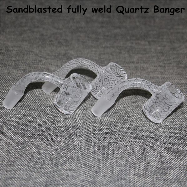 fumo Sabbiato Guarnizione completamente saldata Quartz Banger 25mm XL Bordo smussato superiore Secchio per fumatori 14mm maschio Chiodi per dab rig Glass Water Bong dabber tool