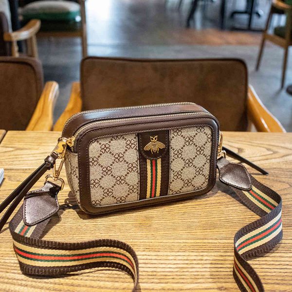 

2 shoulder straps fashion camera bag mobile phone small square versatile one women's type messenger handbags premium