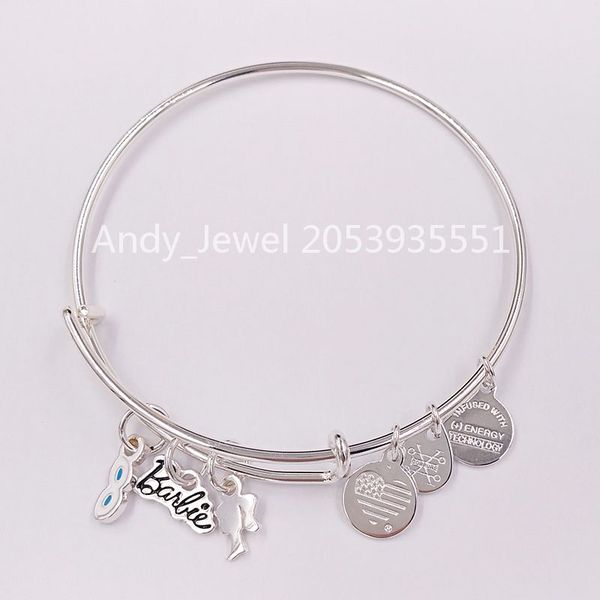 

authentic 925 sterling silver pendants barbie trio charm bangle shiny silver fits european bear jewelry style gift 100915675