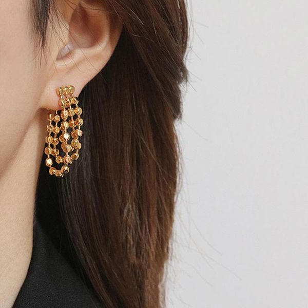 

dangle & chandelier arrived fashion trendy luxury earrings plated gold color retention tassels jewellery daily wear or matching design, Silver