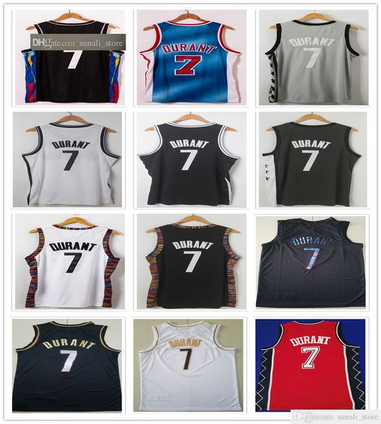 

sewn men kevin 7 durant jerseys 2021 new city black blue white grey basketball college shirts fast shipping, Black;red