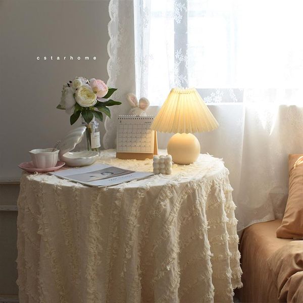 

cotton linen tablecloth french romantic tea table dormitory po background cloth mibaisha releases home decoration