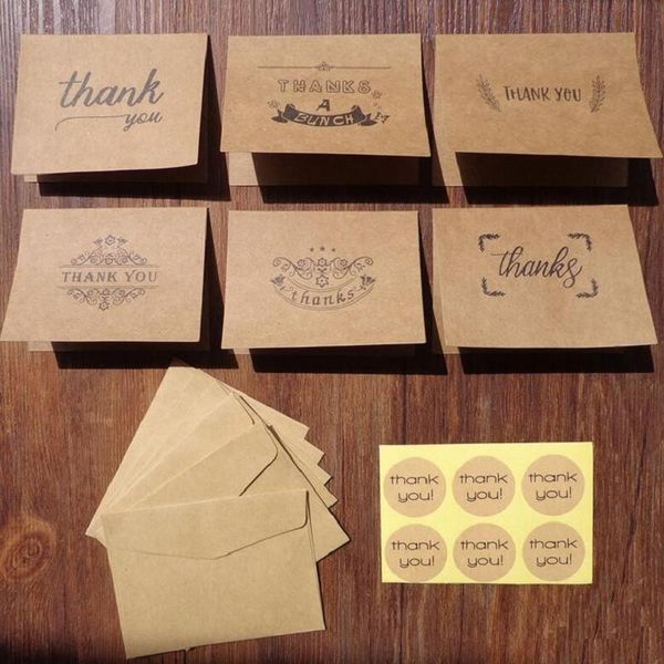 

20packs stickers envelope kraft natural paper for package adhesive thank you sticker seal labels stationery greeting cards