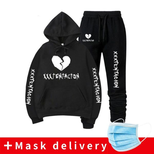 

men's hoodies & sweatshirts suit sportswear sweatshirt and sweatpants autumn winter hip-hop print 2021, Black