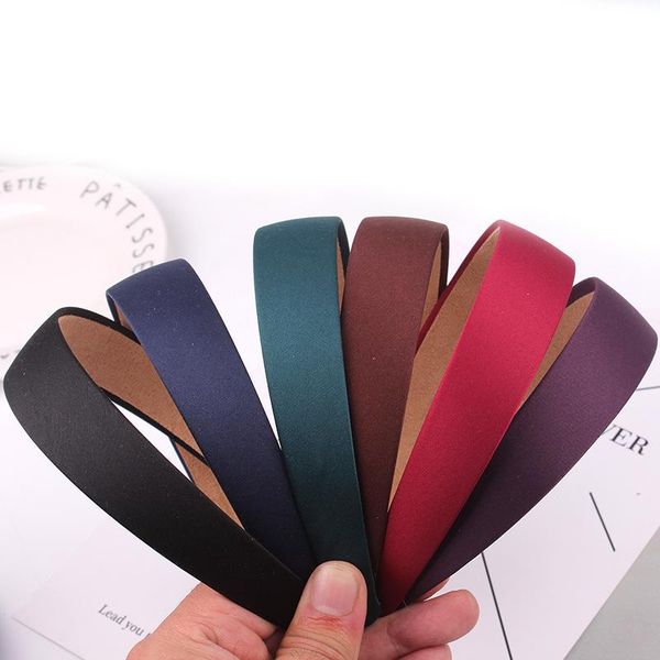 

hair accessories fashion headbands for women bezel simple solid color broadside hoop hairband girl high elasticity headband