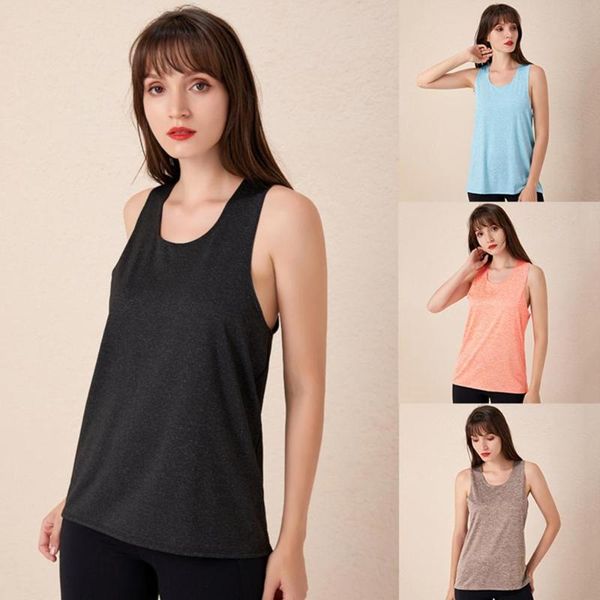 

yoga outfits 2021 summer womens sports gym racer back running vest fitness jogging tank 4 colors female shirts s-xl, White;red