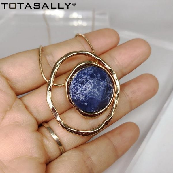 

Women Long Pendant Necklace Fashion Irregular Nature Stone Circle False Collars Sweater Chain Female Necklaces, Silver