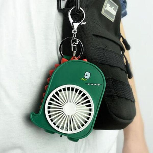 

electric fans mini dinosaur shape keychain fan portable usb rechargeable handy cooling gift