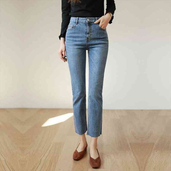 

skinny jeans women high waist streetwear ankle length denim pants capris summer fashion high stretch female straight leg jeans, Blue